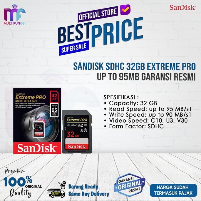 

SANDISK SDHC 32GB EXTREME PRO UP TO 95MB