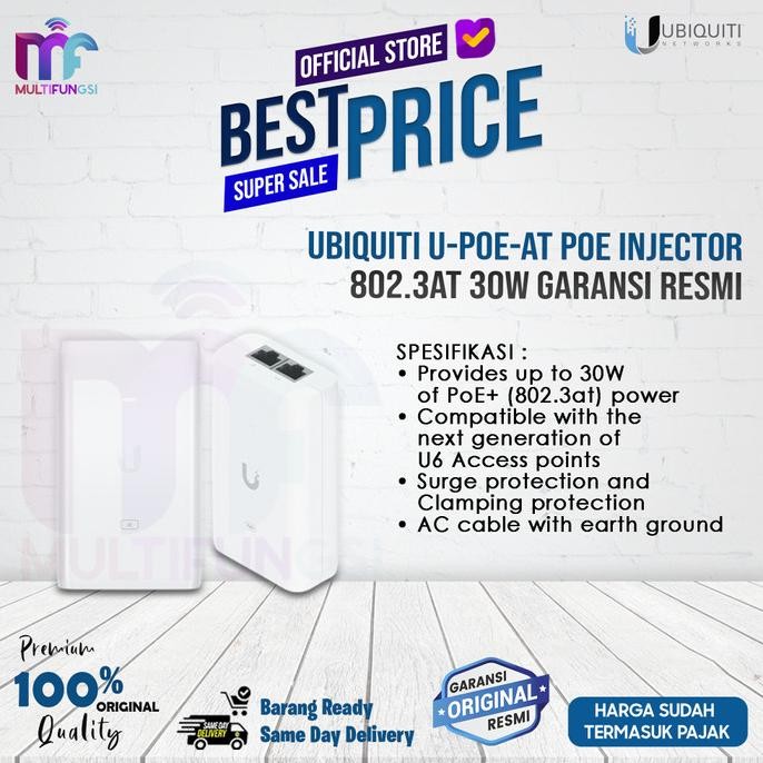 

Ubiquiti U-POE-AT PoE Injector 802.3AT 30w Garansi Resmi