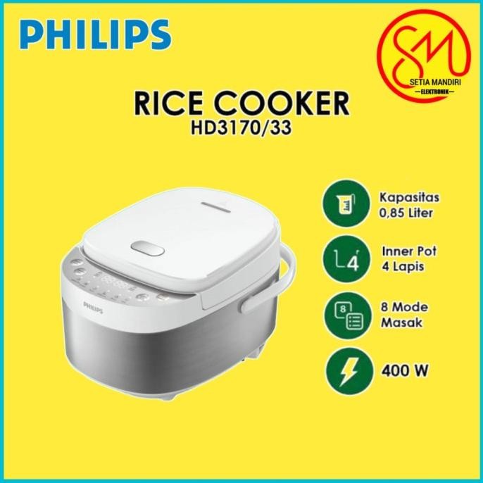 MAGIC COM PHILIPS HD3170-33 / MINI RICE COOKER DIGITAL PHILIPS HD3170 0612T