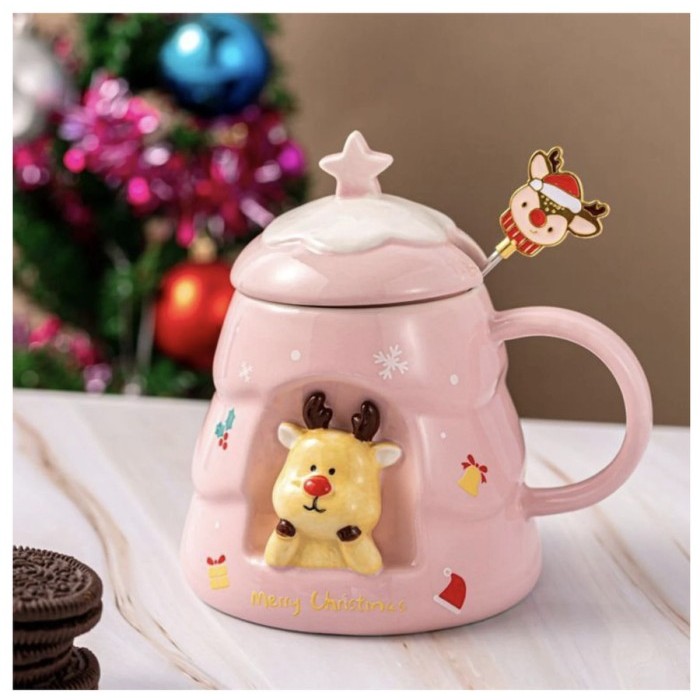 Mug Keramik Pohon Natal Lucu Hadiah Natal Kado Natal Hamper Natal