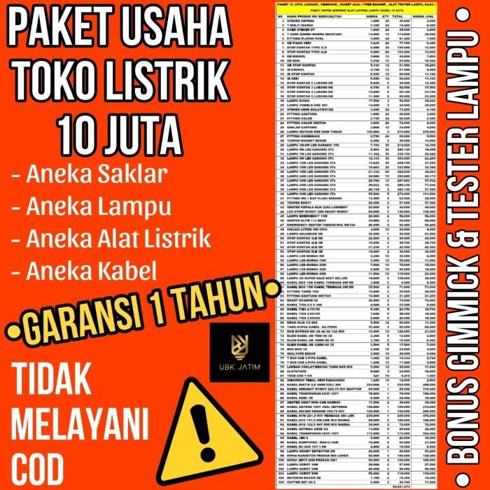 Paket Belanja Usaha Alat Listrik Ubk 10 Juta + Hadiah