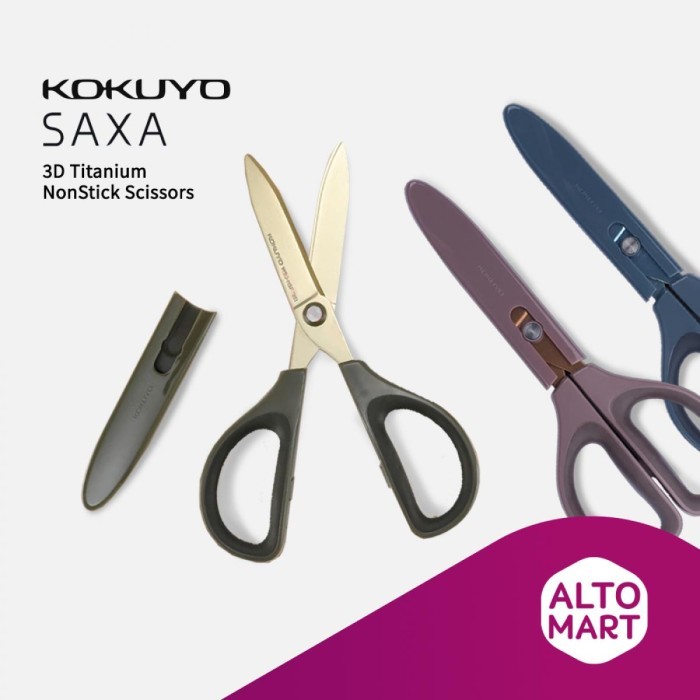 

Kokuyo Saxa 3D Titanium Non-Sti Scissors Gunting Anti Lengket