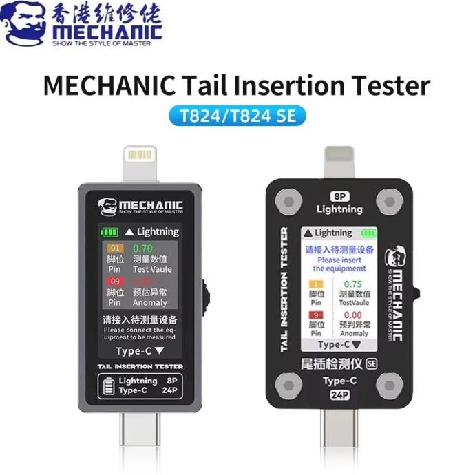 

Produk Baru!! MECHANIC T-824 T824 SE Tail Insertion Detector USB Tester Type-C Lightning Interface for Phone Repair Tools
