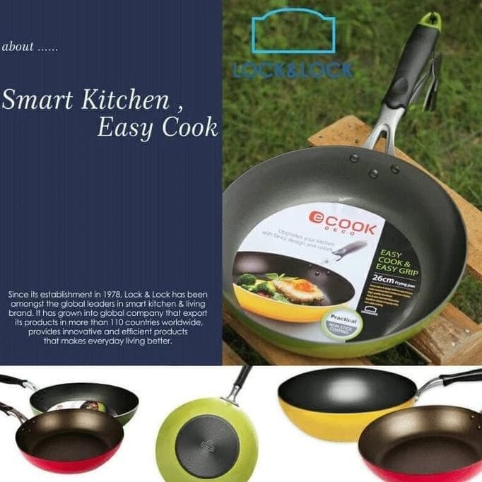 Tersedia Lock N Lock Teflon Wajan E-Cook Eco Deco Frypan 30Cm