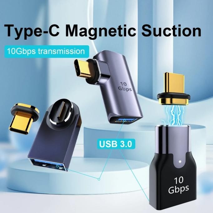 

Produk Baru!! 90 Degree USB 3.0 to USB Type C Magnetic Adapter OTG 10Gbps Converter