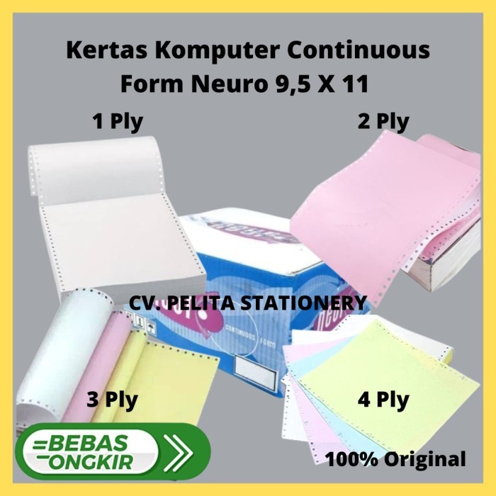 

Kertas Neuro Continuous Form 9 1/2 X11 Full dan Bagi 2 NCR K 1,2,3,4,5