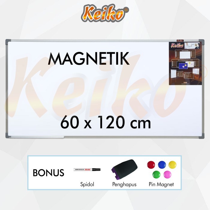 

TERBARU Papan Tulis Whiteboard Gantung Magnet Single Face Keiko 60 x 120 cm BISA GOSEND!