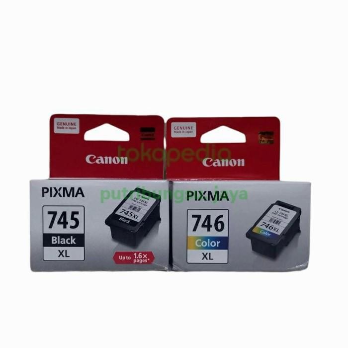 Paket Tinta Cartridge Canon Pg-745Xl Black Dan Cl-746Xl Color Original
