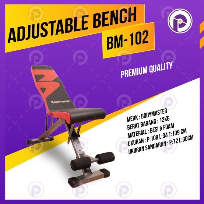 Kursi Gym Adjustable Fitness Bench Sit Up Dumbell Press Bangku Fitnes Olahraga Homegym