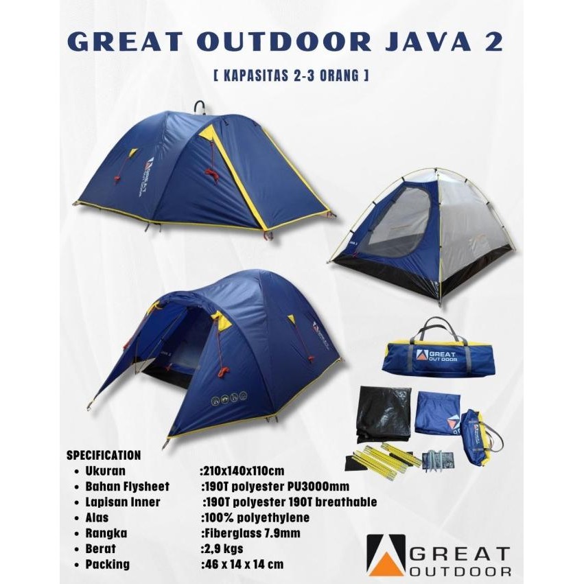 Tenda Mountain Inn Sport Borneo 2 Tenda Untuk 2 / 3 Orang