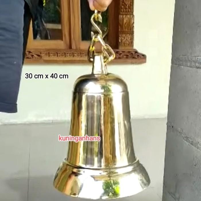 Bel Lonceng Rantai Kuningan 40 Cm / Bel Lonceng Besar Kantor Sekolah