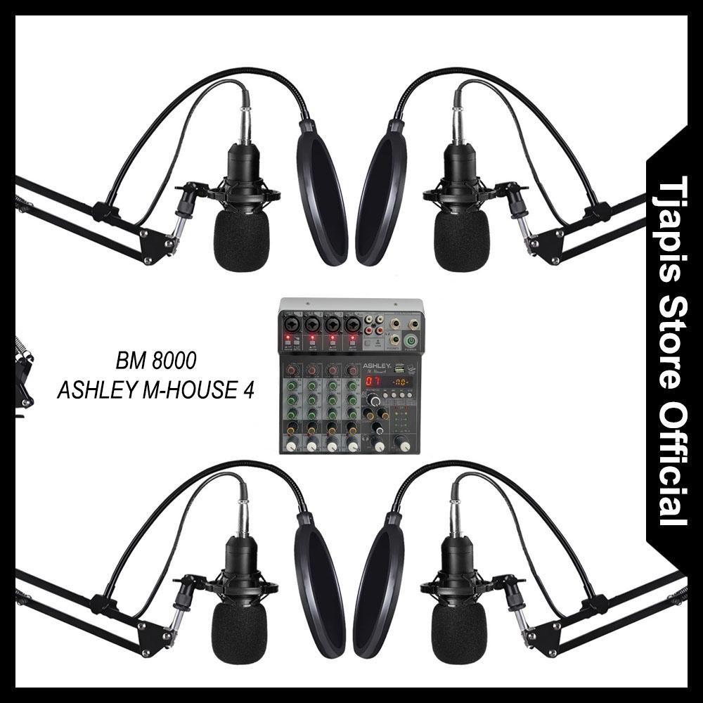 Paket Komplit Mic Condenser Podcast Pro Stand Arm Bm 800 Bm 8000 Original Taffstudio + Ashley