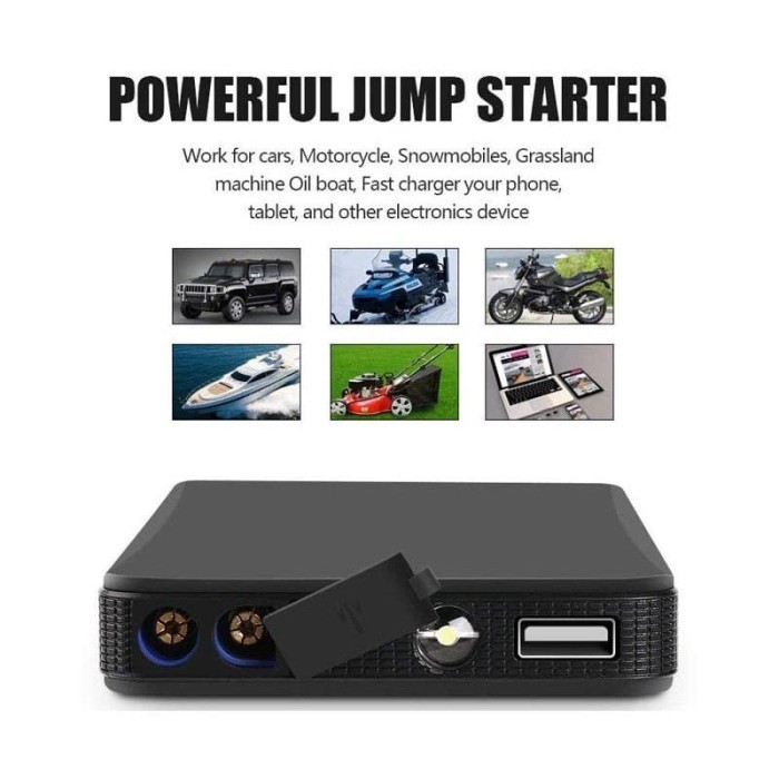 Jumper Aki Portable Mobil Motor 20000Mah Usb Power Bank Senter Led