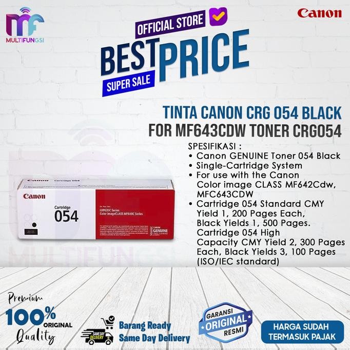 

Toner CANON CRG 054 BLACK FOR MF643CDW / TONER CRG054 Garansi Resmi