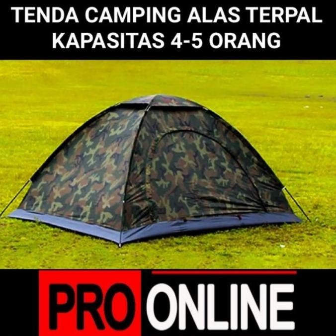 Tenda Camping Terpal Kapasitas 4-5 Orang - Tenda Camuflase Tenda Army