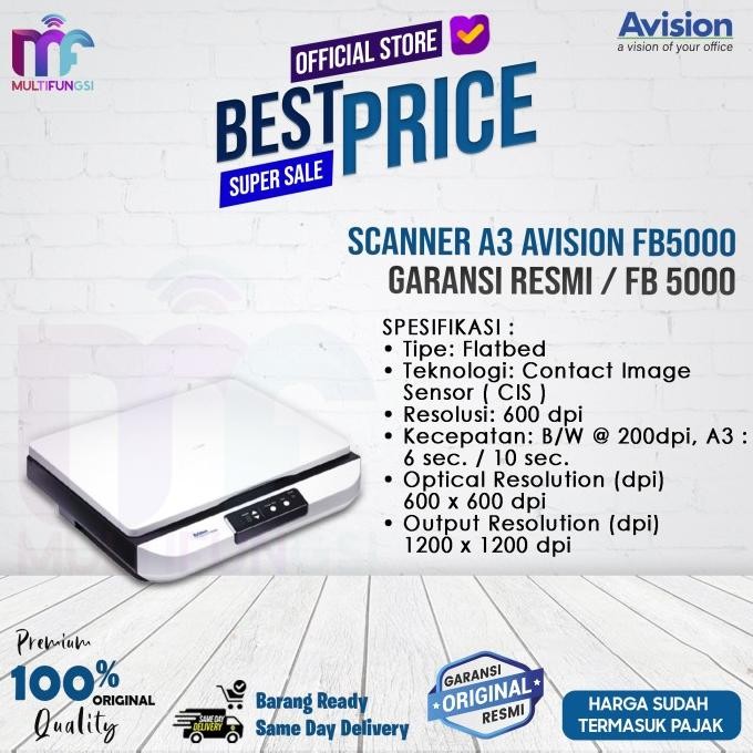 

Scanner A3 Avision FB5000 Garansi Resmi / FB 5000 Garansi Resmi