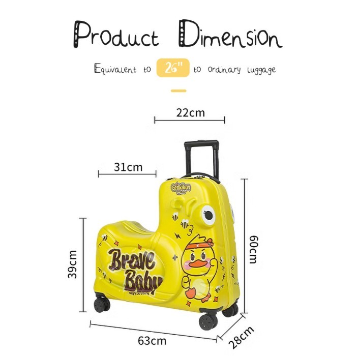 Roaming Koper Tunggang/Koper Duduk Anak/Koper Karakter Anak - R029