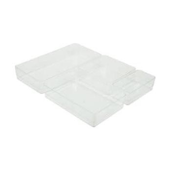 Ready Sekat Laci Acrylic Organizer Laci 4 Sekat - Transparan