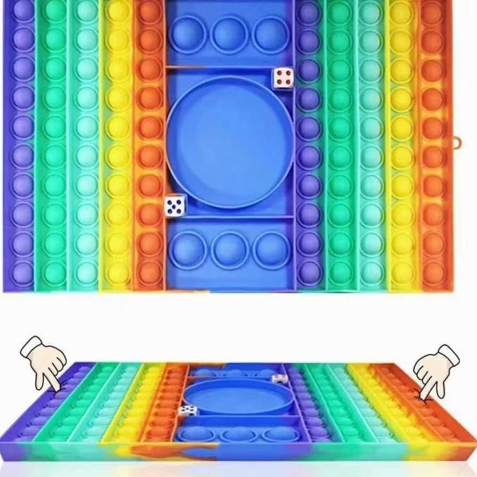 

family games Mainan POP IT 2 PEMAIN super Jumbo rainbow panjang tebal