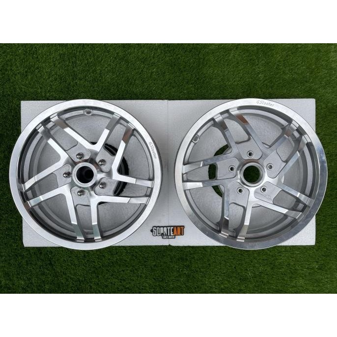 Berkualitas Velg Gscooter Ring 12 Silver Polish Vespa Sprint Primavera S LX LXV