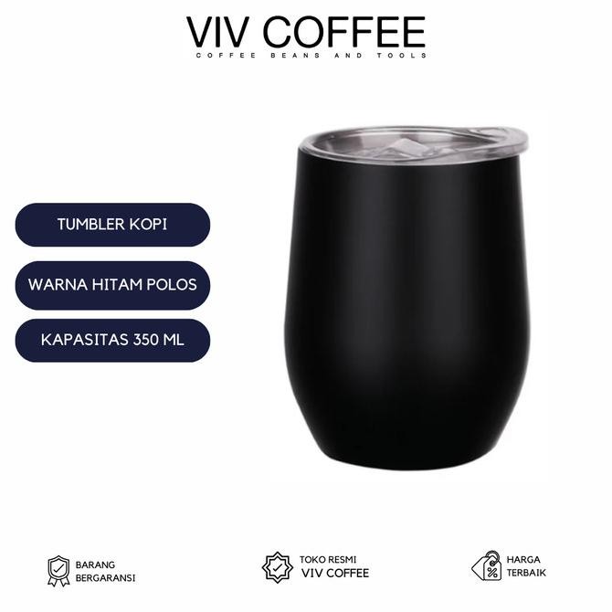 

Tumbler Kopi Stainless 350ml Egg Shaped Hitam Polos