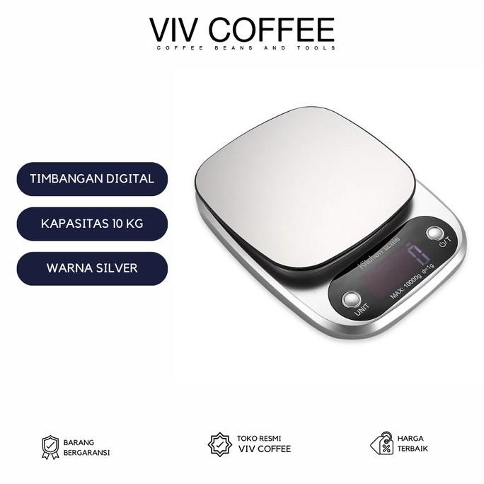 

Timbangan Digital Dapur 10kg - Timbangan Kopi - Silver