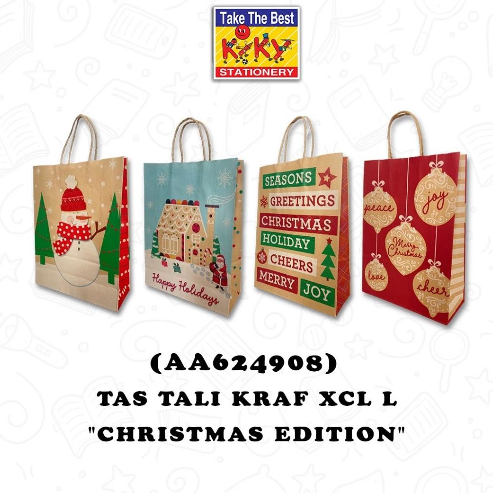 

CR - 10 Pc / 1 Pack Paper Bag Natal Uk L / Hampers Natal / Tas Paper Bag Natal / Tas Kertas Natal / Paper Bag Christmas TERLARIS