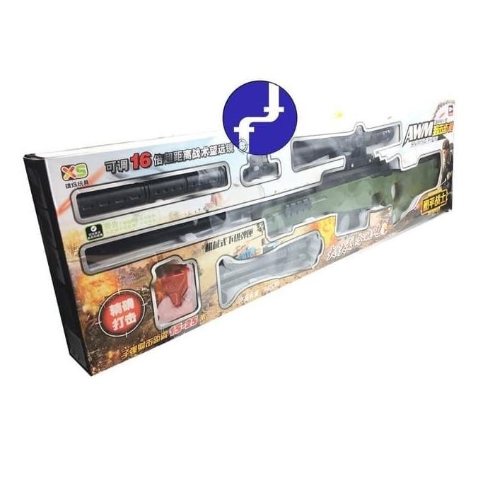 Diskon Mainan Anak Tembak Sniper Magnum AWP Water Bullet Gun + Kaca Mata PUBG