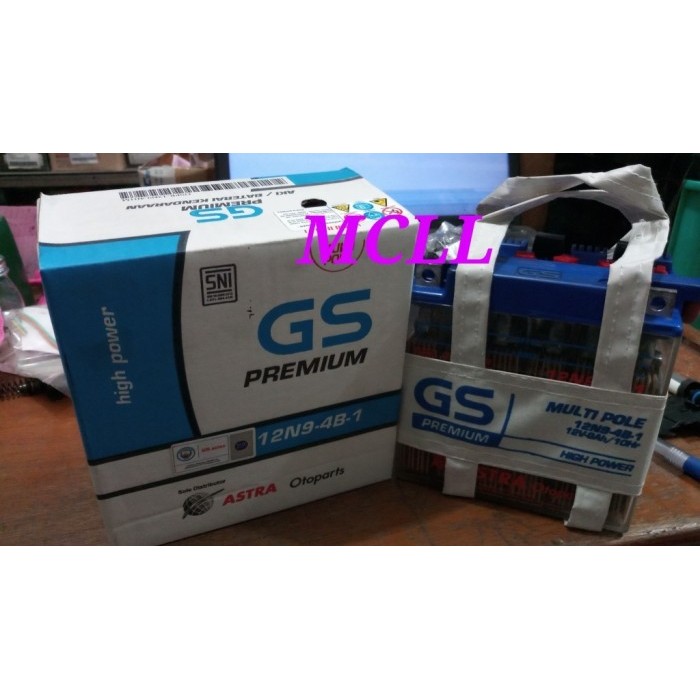 aki gs 12N9-4B1M THUNDER 125/BAJAJ PULSAR (basah)