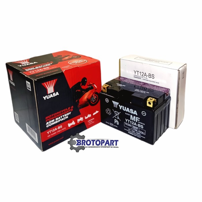 Aki Accu Motor Yuasa YT12A BS MF Aki kering 12v 10.5Ah Original