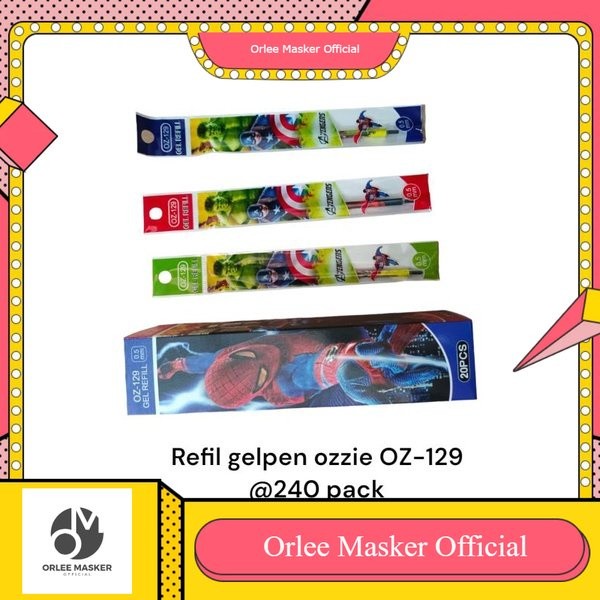

REFILL GEL PEN 0,5mm merk ozzie isi 20pcs motif cewek dan cowok, isi ulang bolpen gel