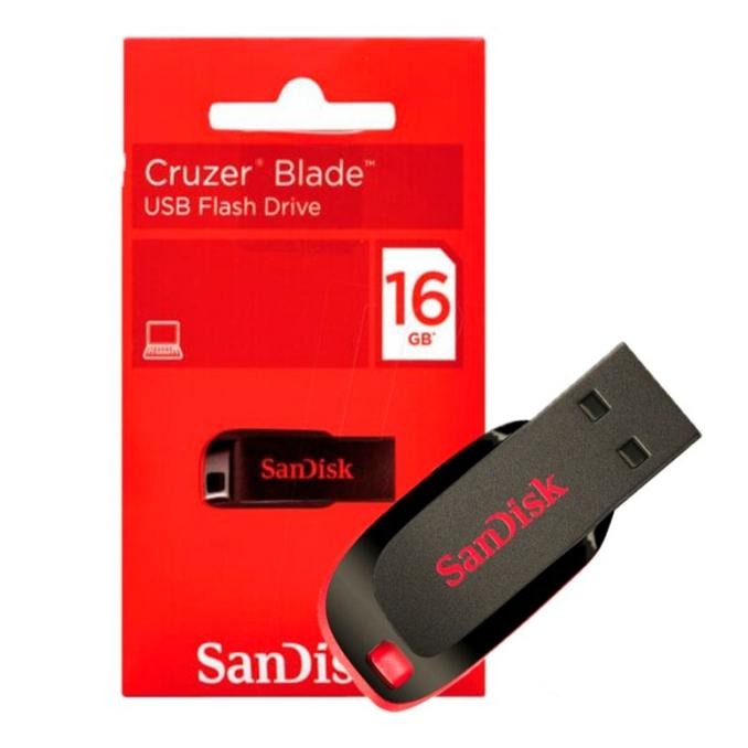 

BARU SANDISK 16 GB CRUZER BLADE USB 2.0 FLASH DRIVE