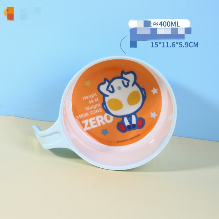 PIRING MANGKOK GELAS SENDOK TABLEWARE MELAMIN ANAK ULTRAMAN BIRU LUCU