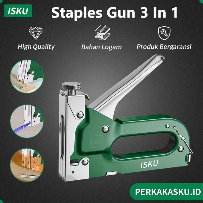 

ISKU Staples Gun Staples Tembak Hekter Tembak Gun Tracker Staples 3in1