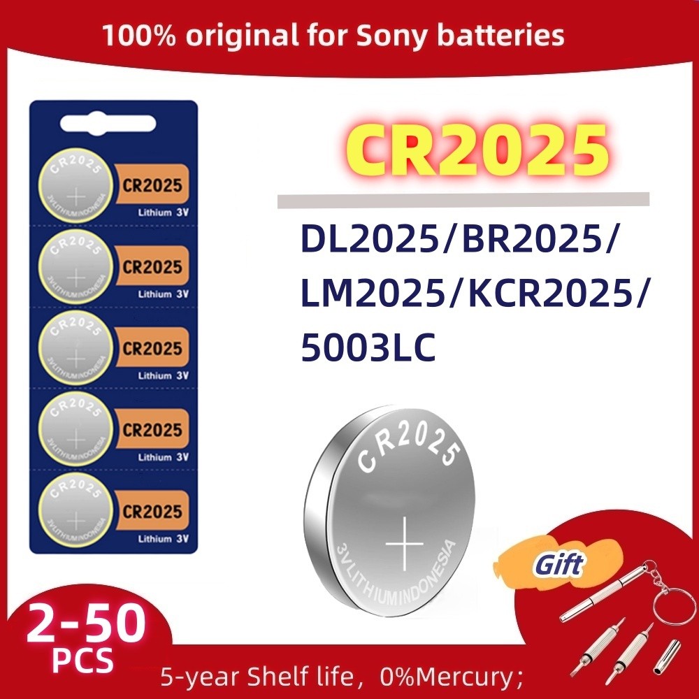 Original For Sony CR2025 Battery CR 2025 3V Lithium Battery