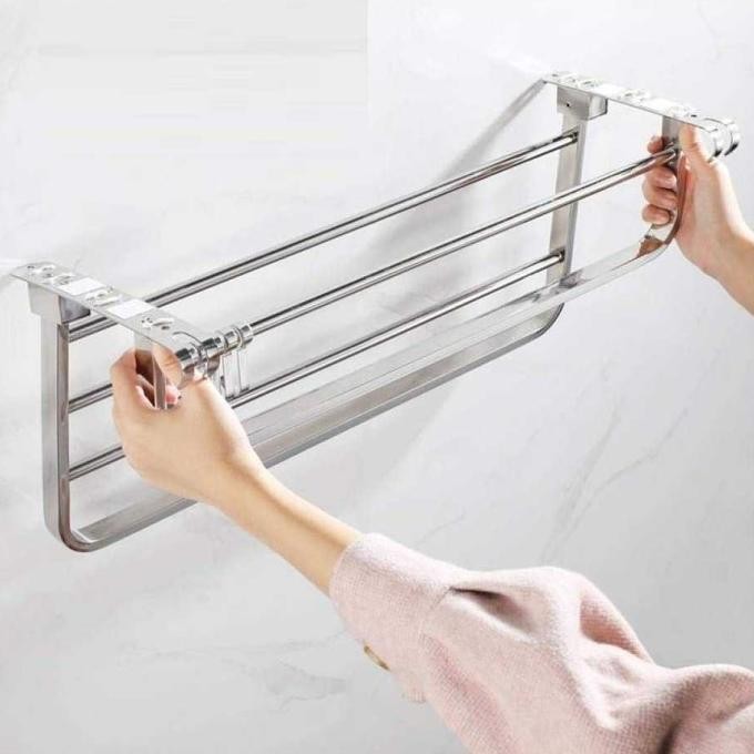 Discount Gantungan Handuk Kamar Mandi Stainless Dinding Lipat Nimalis Hotel
