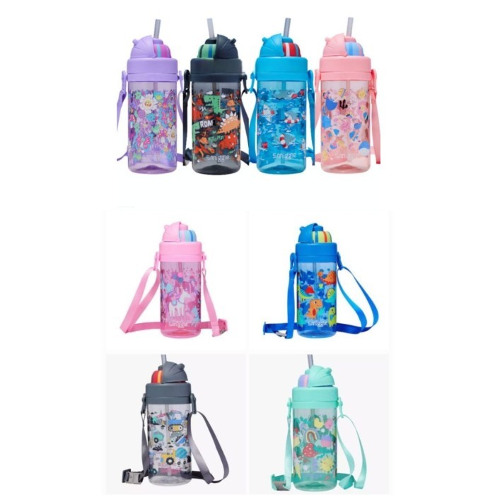 DISKON 430ml SMIGGLE botol minum sedotan silicone anak sekolah cowok cewek