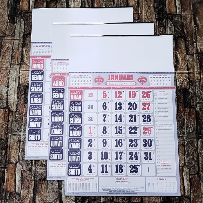 

1 Pak (50 Set) Kalender Kerja Medium Murah Berkualitas