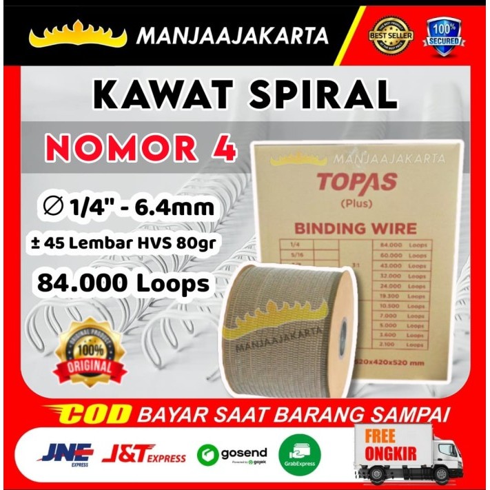 

Kawat Spiral Kalender Roll Ukuran 1/4 No 4 Ring Kawat Jilid Spiral Murah Berkualitas