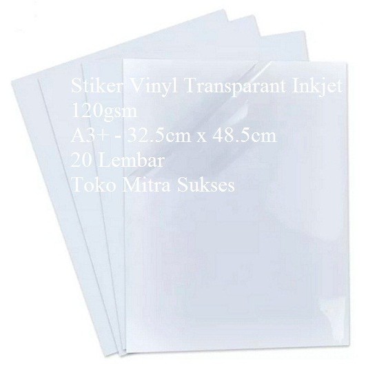 

TERBARU - Stiker Vinyl Transparant Inkjet A3+ - 32.5cm x 48.5cm