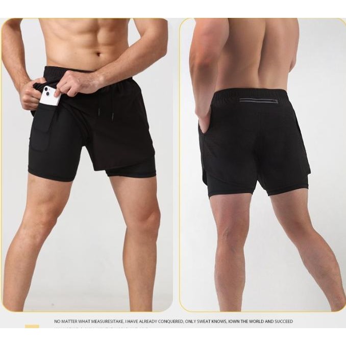 Populer Dk22 Celana Pendek Olahraga Lari Pria Gym Training Legging Sport Pria Deal