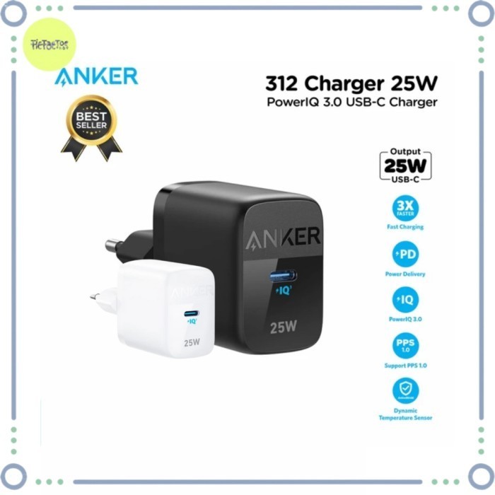 NEW [PROMO] ANKER 312 25w Charger Adaptor Super Fast Charging 25 watt NEW