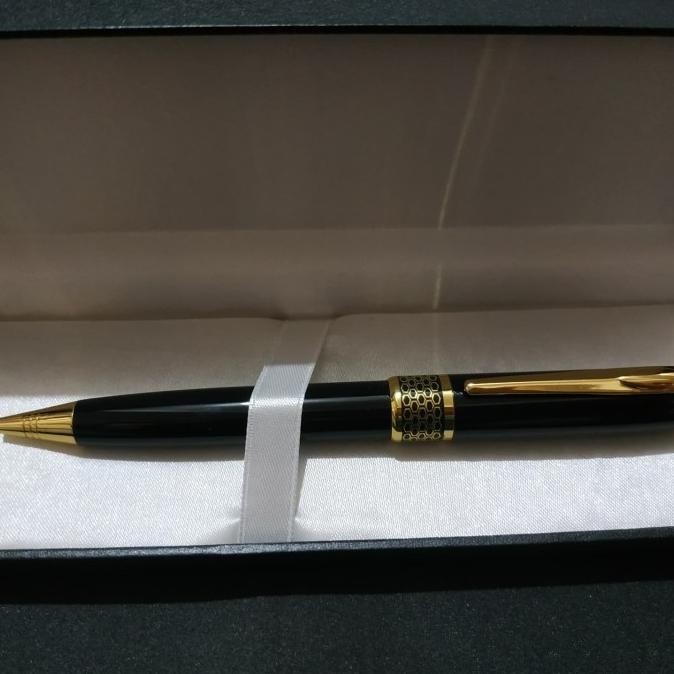 

Murah Meriah ! Pen Promosi Metal Ballpoint 309 LQ Black Gold Trim Klip Emas