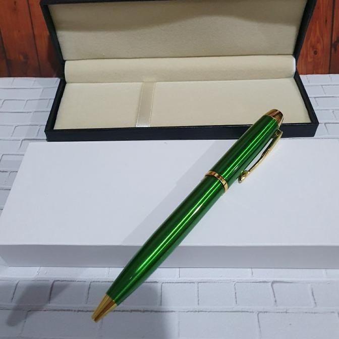 

Terlaris ! Pulpen Promosi Metal Green Hijau GT Mirip Parker Free Grafir Nama