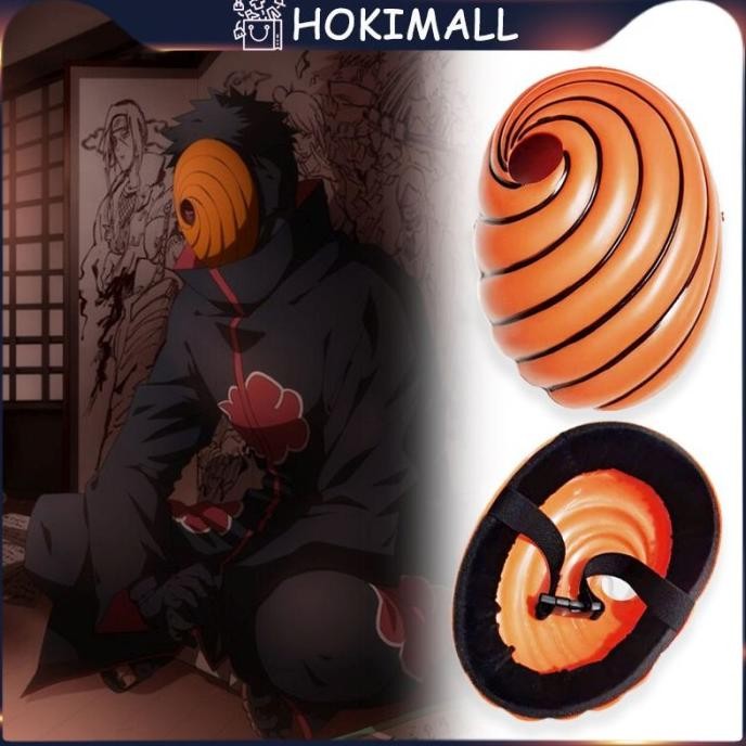 KOSTUM PRIA Mask Obito Orange Tobi Obito Uchiha Cosplay Anime Cosplay Naruto Obito