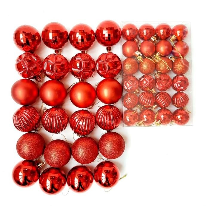 

Sale! Paket Bola 48 Pcs Murah Bola Premium Motif Pinus Dekorasi Pohon Natal