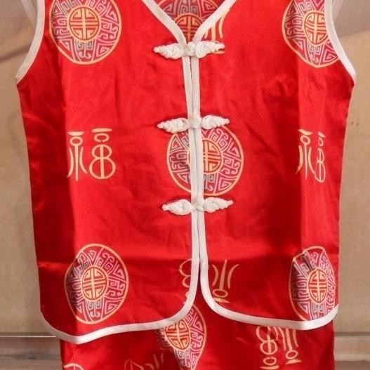 

Sale! Cheongsam Boy Saten Baju Anak Imlek Qipao Kostum Imlek Naga Fu Hoki