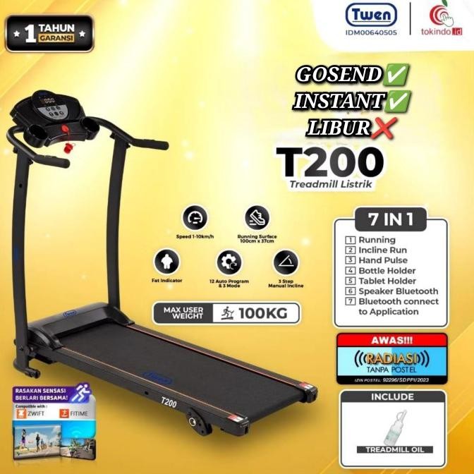 Treadmill T200 treadmill Listrik elektrik motorized Treadmil twen ori