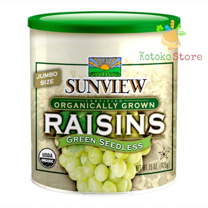 

Ready - Sunview Organic Jumbo Size Raisins Seedless / Kismis Sunview Organik Import / Sunview Rasins
