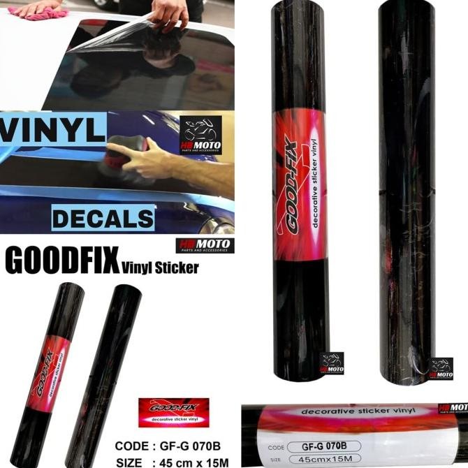 

BESTSELLER STICKER VINYL GOODFIX HITAM KILAT ( GLOSSY ) / GOODFIX 45 CM X 15METER